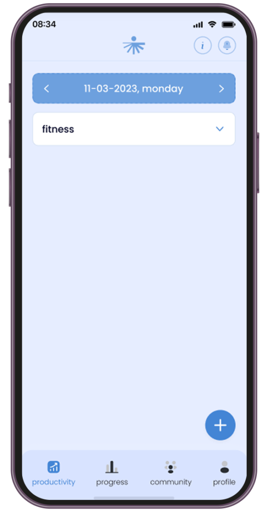 fitness page of nulogic app